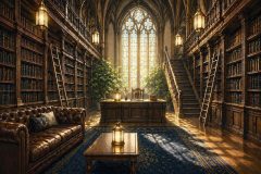 図書室（朝）